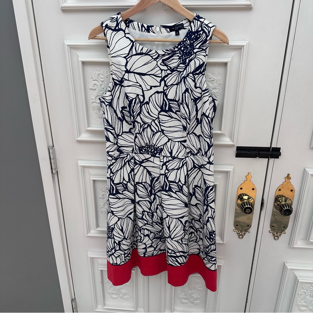 The Limited - White with Blue Floral Sleeveless Dress -0 Size 10